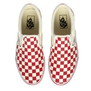 Vans Slip-On Red Checkerboard Sneakers